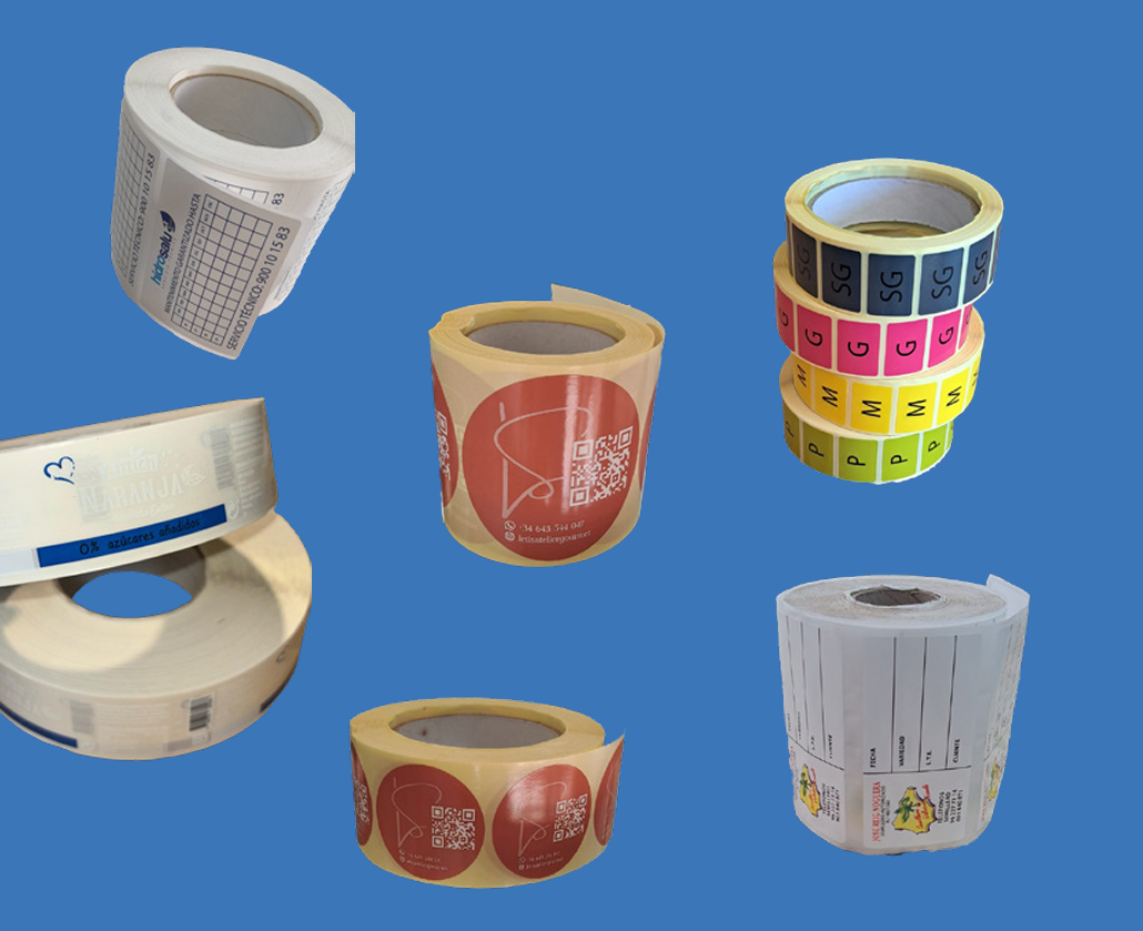 Variedad de etiquetas profesionales impresas