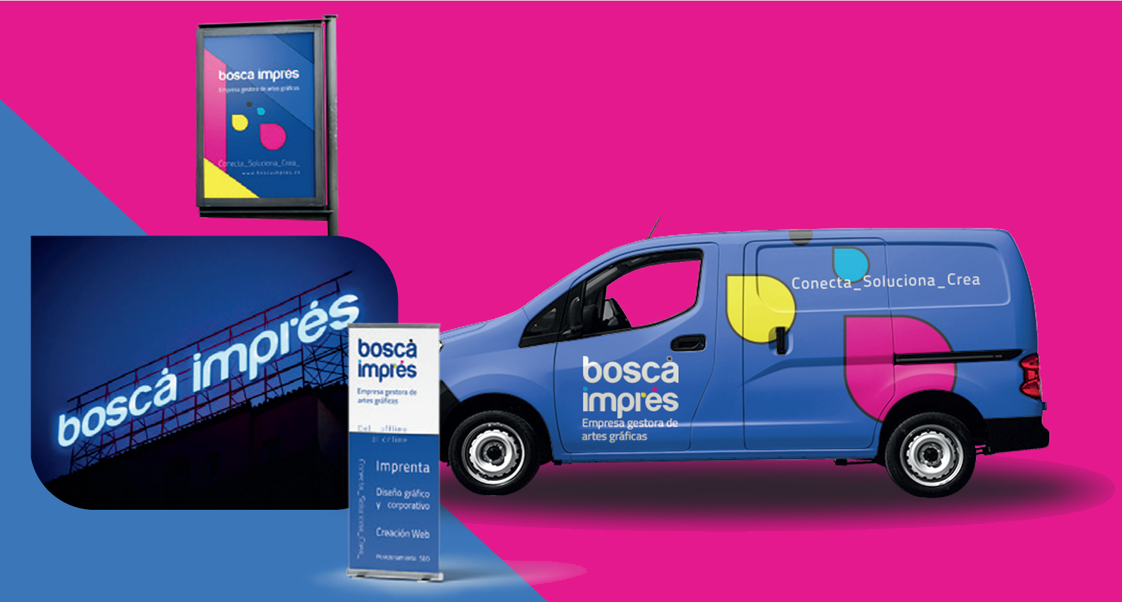 Moderno rótulo luminoso de una tienda en la fachada de un edificio